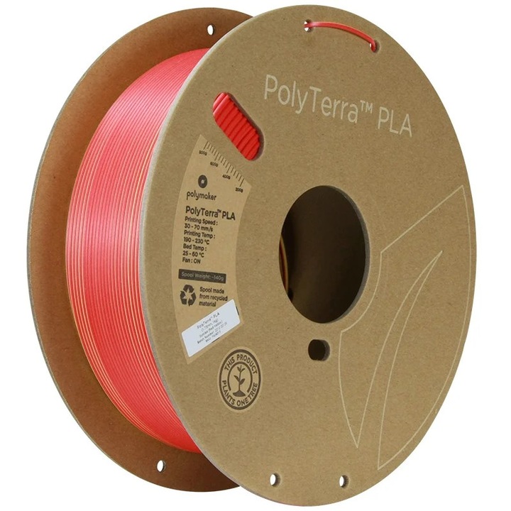 Filament PLA PolyTerra 1.75mm Sunrise (Rosu-Galben) 1kg