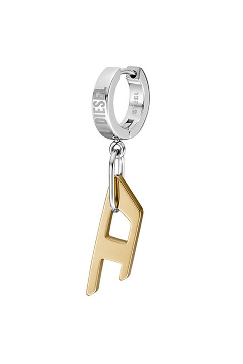 Diesel, Két színárnyalatú rozsdamentes acél karika-fülbevaló, Aranyszín, Ezüstszín