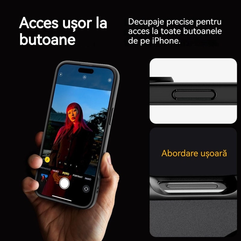 Husa de protectie, YSBER, Compatibila iPhone 16 Pro Max Husa telefon, MagSafe, protectie anti-soc, TPU, Negru