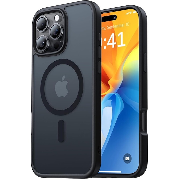 Husa de protectie, YSBER, Compatibila iPhone 16 Pro Husa telefon, MagSafe, protectie anti-soc, TPU, Negru