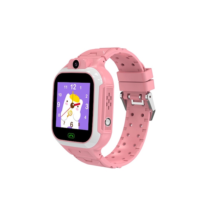 Детски смарт часовник с GPS, DH15, 4G, HD 1.83" сензорен екран, SOS, LBS, WIFI, телефонна функция, 5000mAh батерия, 7-дневен режим на готовност, слот за SIM карта, фото/видео камера, гласови съобщения, розов