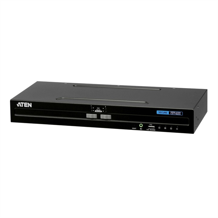 Switch KVM ATEN, 2 porturi USB/HDMI, 4K, securizat, negru