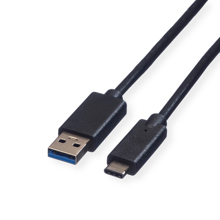 Кабел за данни, Roline, USB 3.2 Gen 1, USB-A/USB-C, M/M, 0,5 м, черен