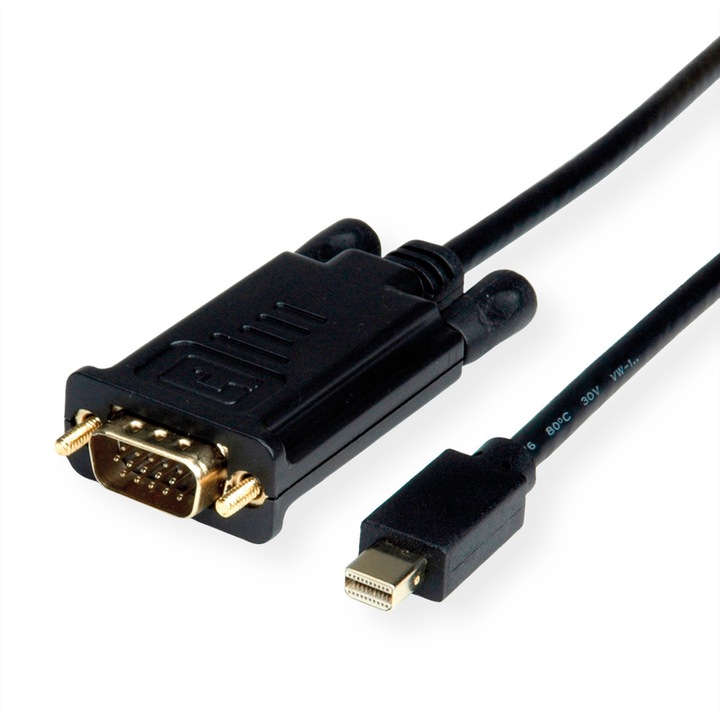 DisplayPort-VGA kábel, Value, 2m, fekete
