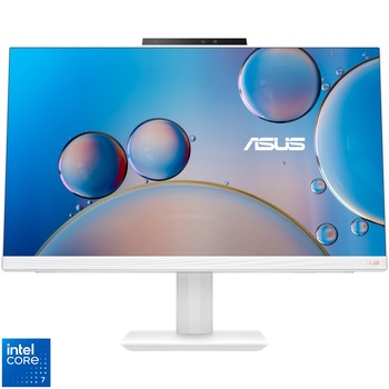 Sistem All-in-One ASUS A5402WVARK cu procesor Intel Core 7 150U pana la 5.4GHz, 23.8'', Full HD, 16GB DDR5, 1TB SSD, Intel Graphics, No OS, White