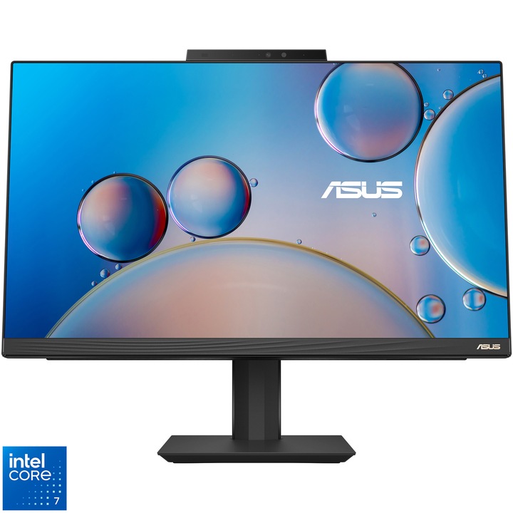 Sistem All-in-One ASUS A5402WVARK cu procesor Intel® Core™ 7 150U pana la 5.4GHz, 23.8'', Full HD, 16GB DDR5, 1TB SSD, Intel® Graphics, No OS, Black