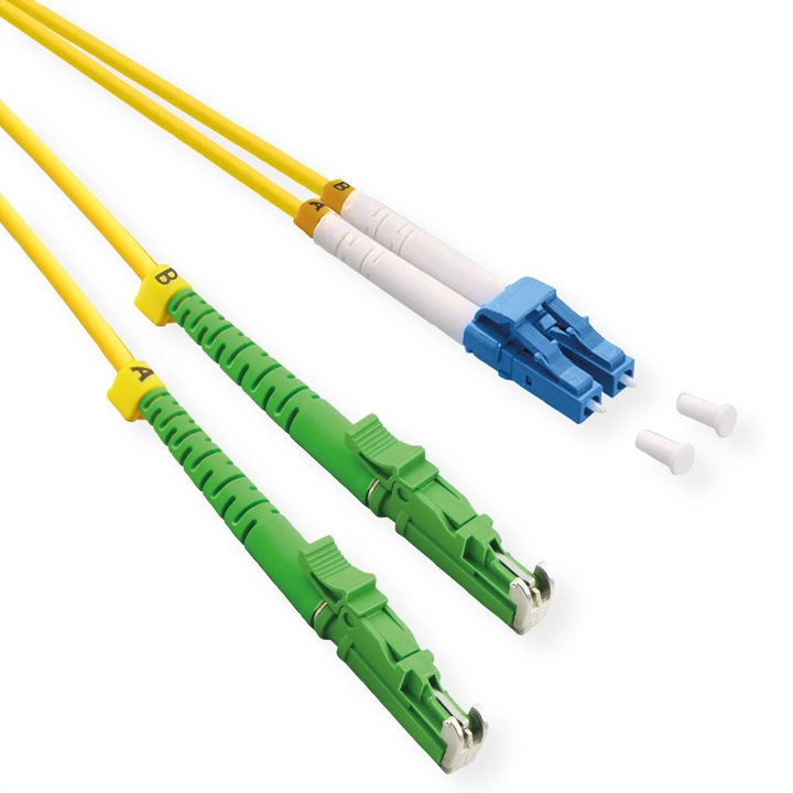 Optikai kábel ROLINE duplex 9/125µm OS2, LSH APC / LC UPC, LSOH, sárga, 7,5 m