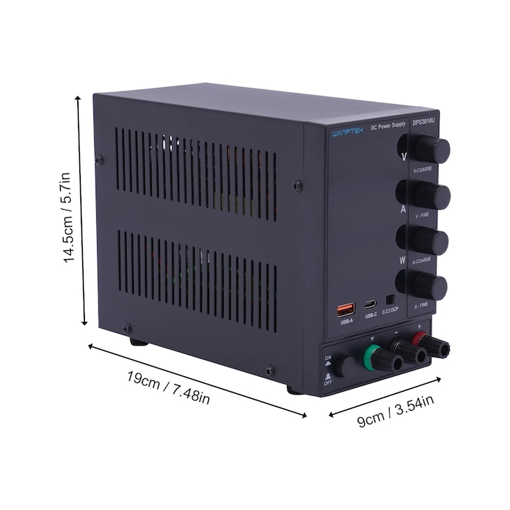 Захранване DC, 30V, 10A, USB Quick Charge, черно