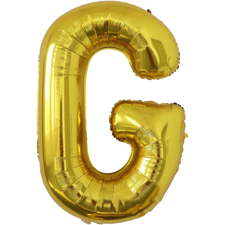 Balon Folie Metalizata Litera G, toolsy, 80 cm, Umflati cu Heliu sau Aer, Ambalaj Individual, Pai inclus, Auriu