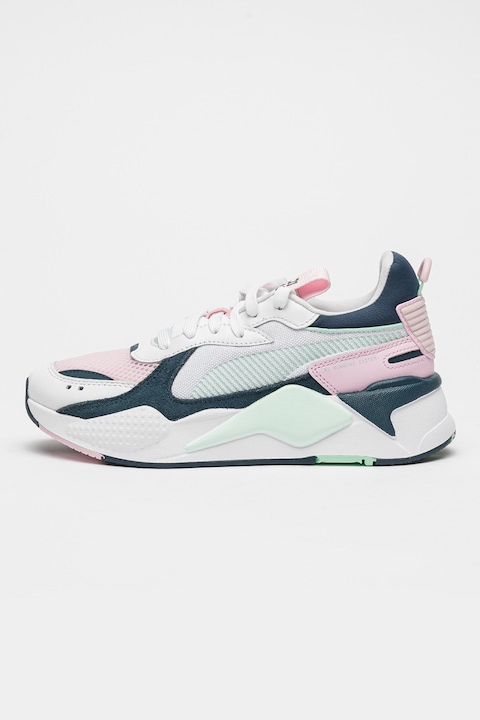 Puma, Спортни обувки RS-X Reinvention с мрежа, Бял/Пастелнорозов/Бледозелен