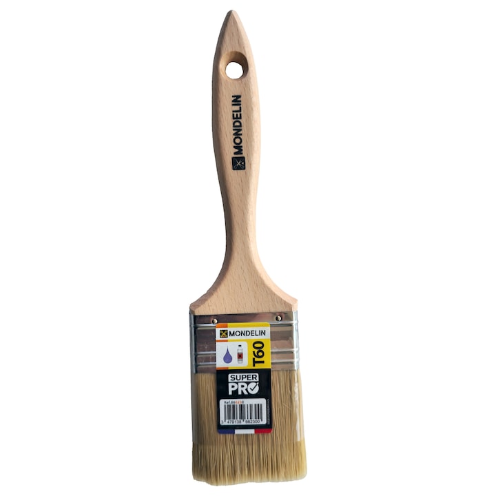 Pensula plata MONDELIN gama SUPERPRO universala cu manson inox, latime 60 mm, grosime 15 mm