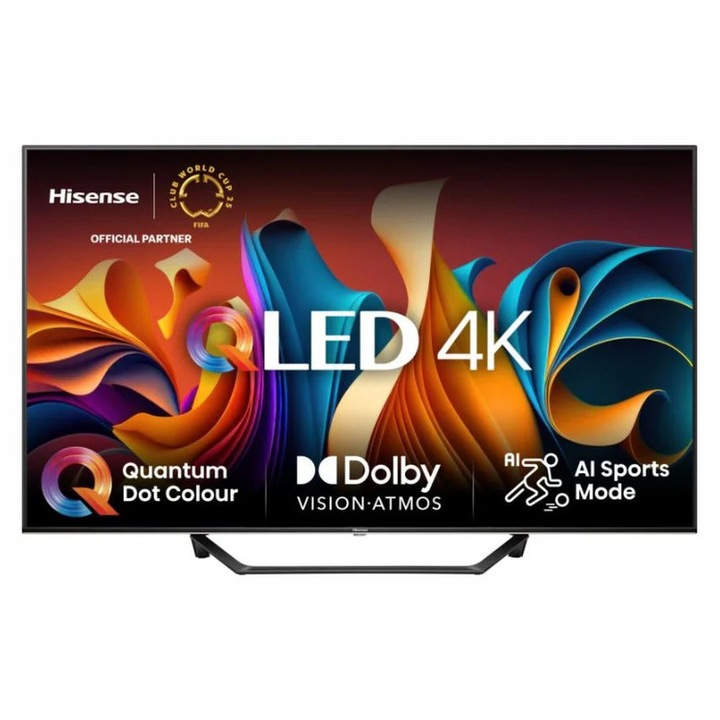 Televizor QLED Smart HISENSE 50A7NQ, Ultra HD 4K, HDR, 126cm, Clasa E, Negru