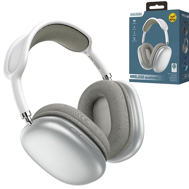 Kaku vezeték nélküli fülhallgató, Bluetooth, BT 5.0, 300 órás készenléti állapot, 200 mAh, ezüst