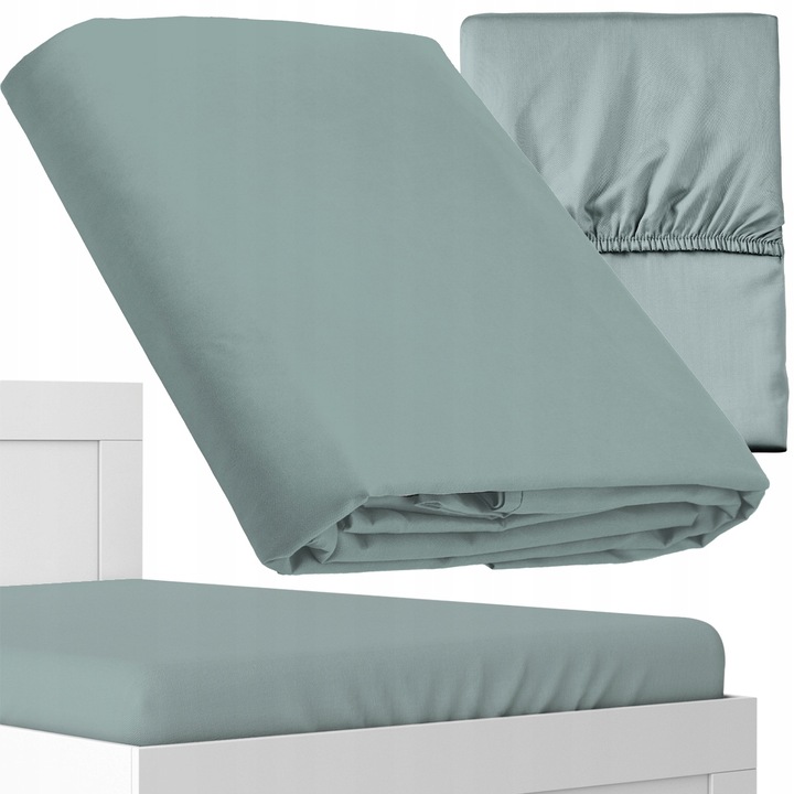 Чаршаф Deco4Home, Сатен, 160x200см, С ластик, Mint Green