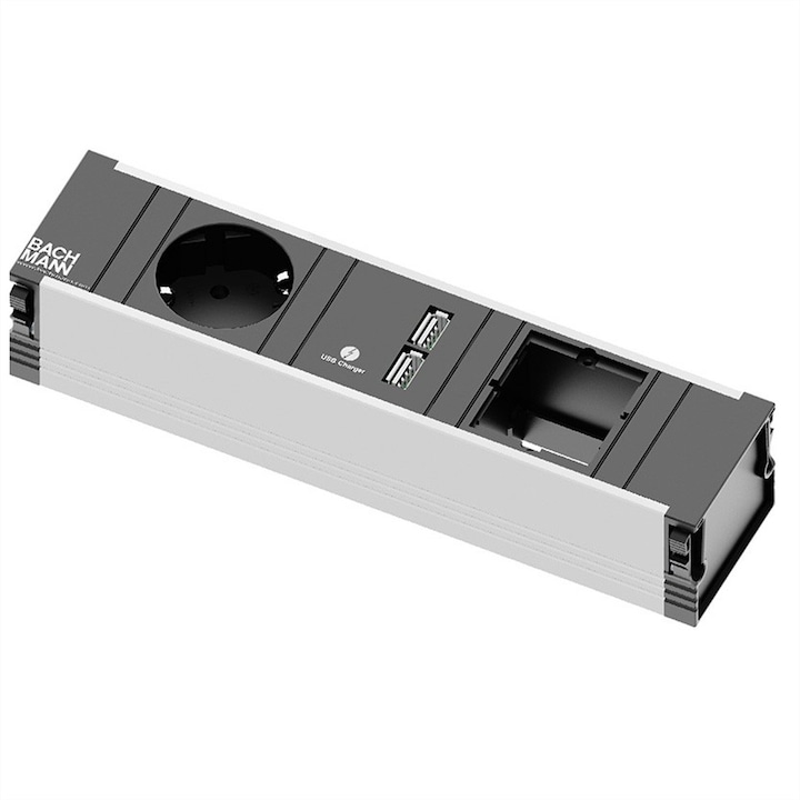 Bachmann CONI заземяващ контакт, 1x USB зарядно, за 10-35mm панели