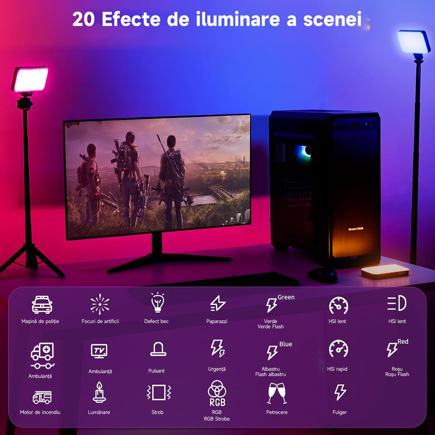 Jfyu Lampa Video, JFYU, Lumina Continua 2500-9000K Acumulator 3000mAh HSI ...