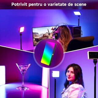 Lampada LED 80 Perle Per Foto E Video – USB Portatile 2500-9000K, CRI 95+, Batteria Ricaricabile Con Filtri E Clip Per Telefono/Tablet