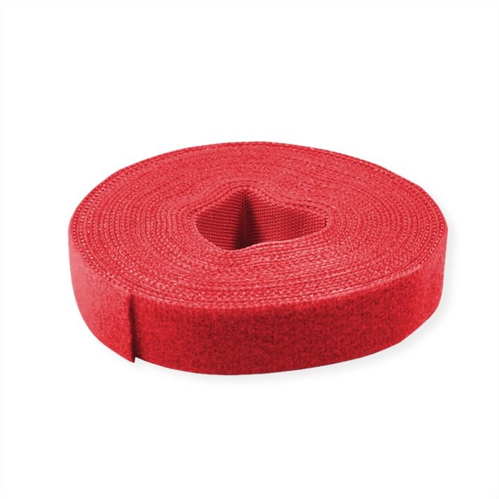 Rola velcro VALUE, 10mm, 25m, rosu