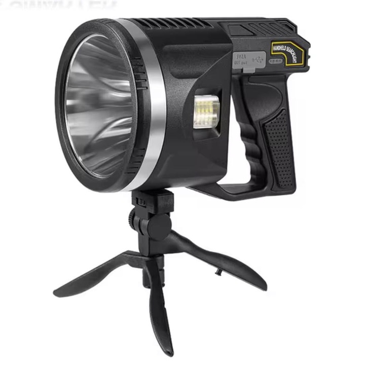 Lanterna LED reincarcabila port Type-C, putere P50 110mm+ lanterna laterala 25pcs 2835 cu luminarea rosu, albastru, alb, l