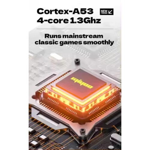 Consola jocuri Miyoo A30 Retro, 64GB, Emulator PS1, 2, 8 inch IPS LCD, 2200mAh, Wireless, Vibratii, USB-C, Gri