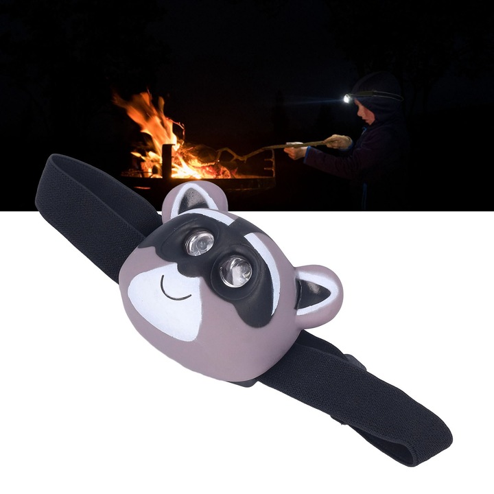 Детско фенерче, longziming, дизайн на миеща мечка, 2 режима на светене, пластмаса, 8x5.5см