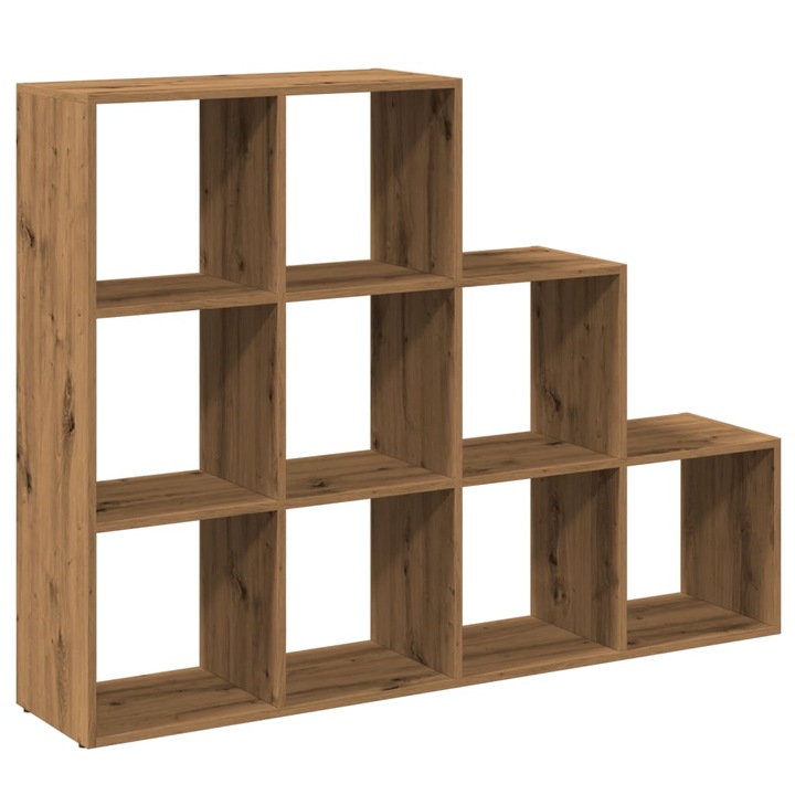 VidaXL 3 szintes kézműves fa elválasztó könyvespolc 137,5x29x103,5 cm 857984