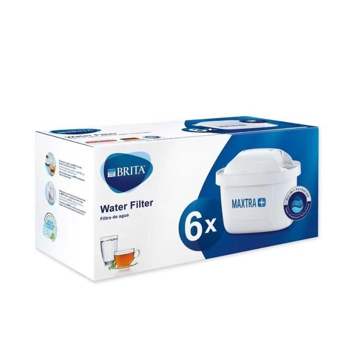 BRITA MAXTRA+ csere vízszűrő patronok minden BRITA palackkal kompatibilis - Csökkenti a klórt, a vízkövet és a szennyeződéseket (6 szám)
