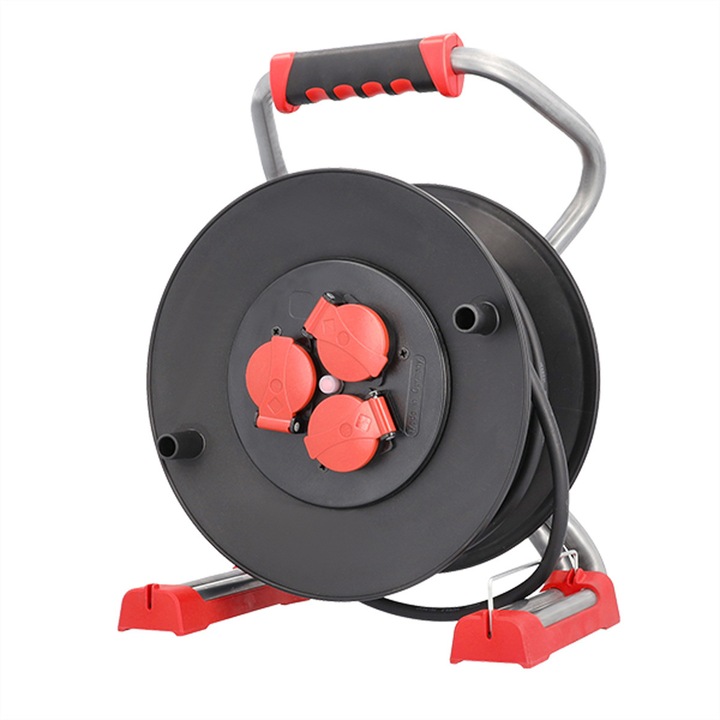 Bobina de cablu profesional Bachmann 3xCEE7/3 H07RN-F 3G1.5mm 40.0m IP44