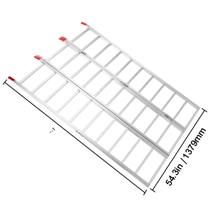Алуминиева товарна рампа, нехлъзгащ дизайн, регулируеми предпазни колани, 77"x12"x2"