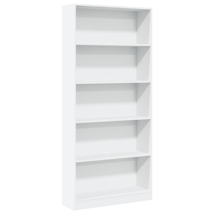 Biblioteca vidaXL, alb, 80x24x176 cm, lemn prelucrat 25.35 kg