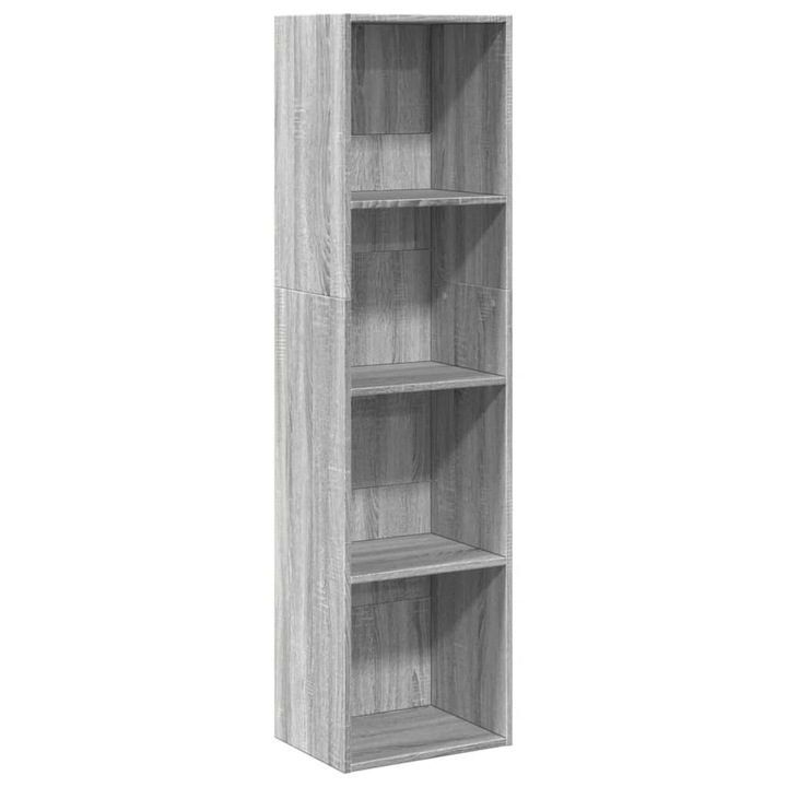 Biblioteca vidaXL, gri sonoma, 40x30x152 cm, lemn prelucrat, 16.35 kg