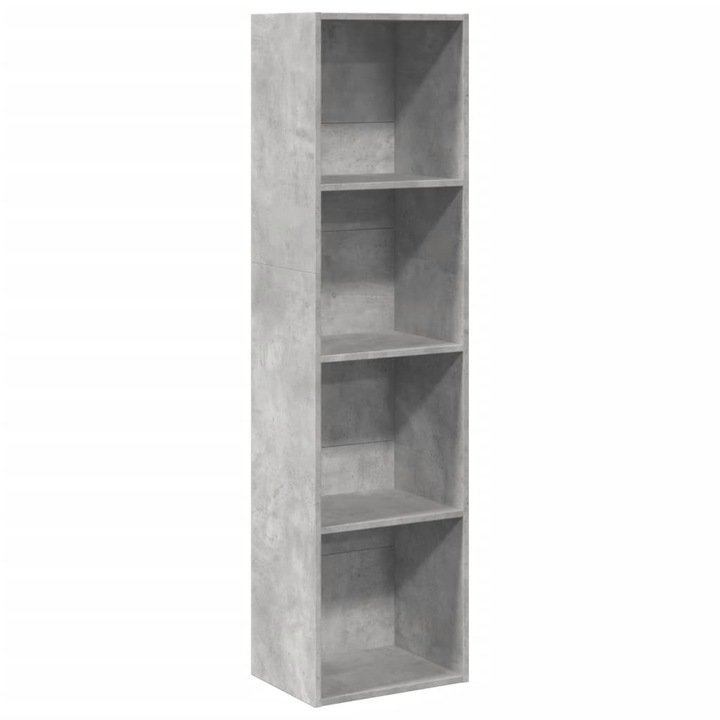 Biblioteca vidaXL, gri beton, 40x30x152 cm, lemn prelucrat, 16.35 kg