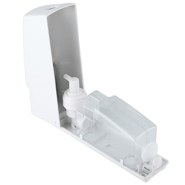 Kézi habszappan adagoló, 600ml, fehér, falra szerelhető, fürdőszobába és konyhába