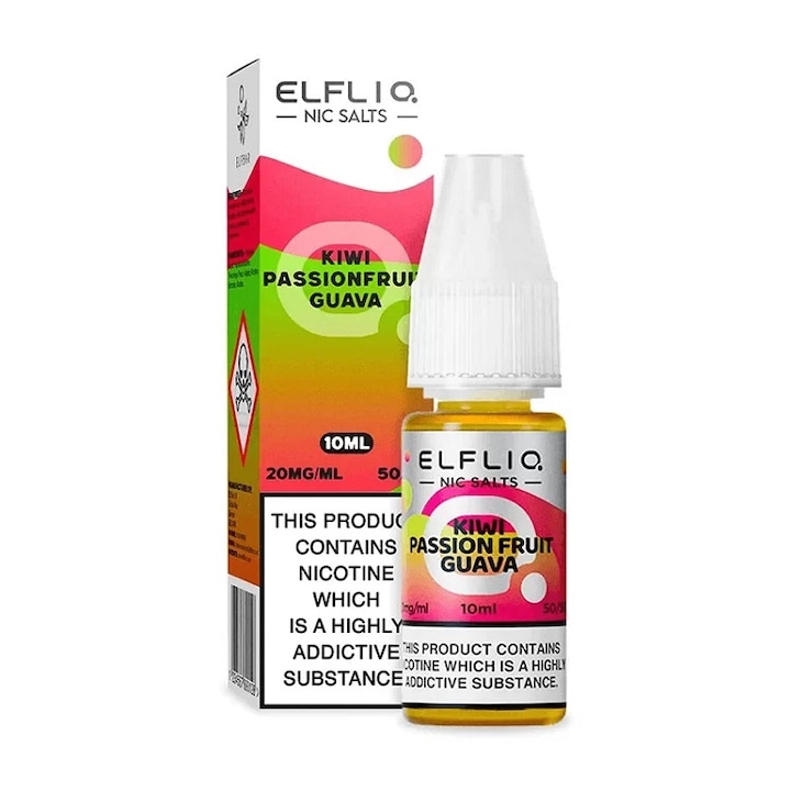 Lichid Tigara Electronica ELF BAR ElfLiq Salt - Kiwi Passion Fruit Guava, 10ml, 20mg/ml