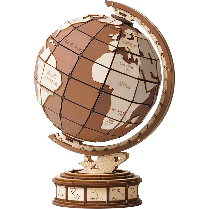 3D puzzle, robotidő, barkácsolás globális csodák, fa, többszínű