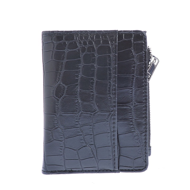 Portofel negru cu aspect piele de sarpe, Meli Melo Paris