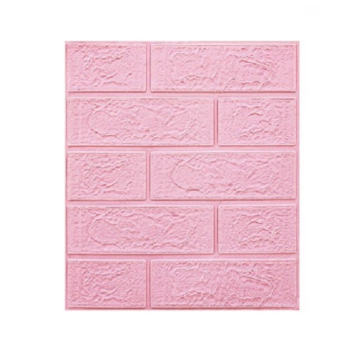 10 db 3D tapétalap készlet, Flippy, 35 x 38 cm, vastagság 3 mm, polietilén, tégla modell, fedett felület 1,33 nm, rózsaszín