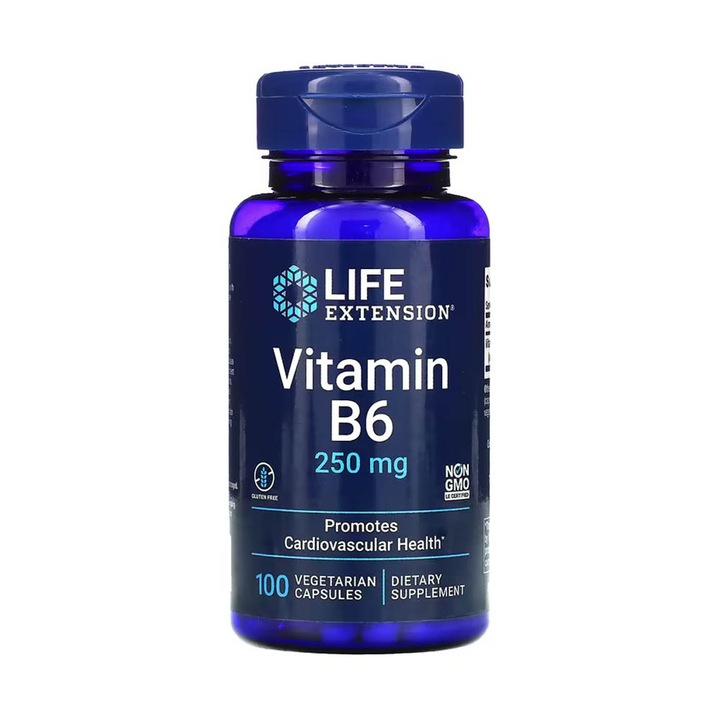 Vitamin B6, 250 mg, Life Extension, 100 capsule