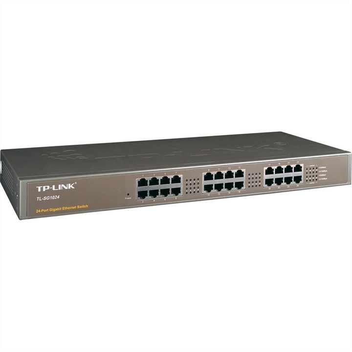 Switch TP-LINK TL-SG1024, 24 porturi, Gigabit Ethernet, 10/100/1000Mbps, 19 inch