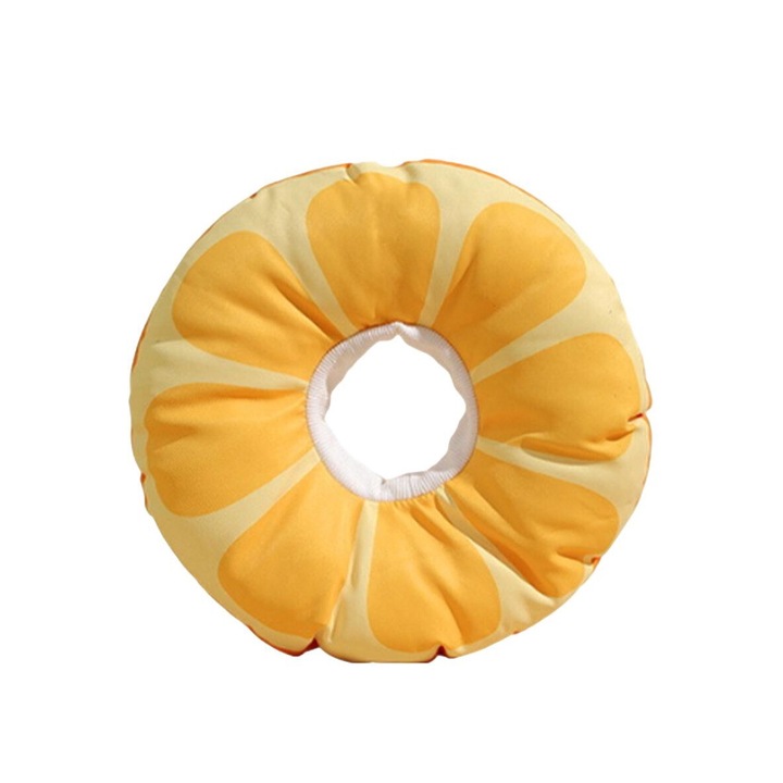 Guler de protectie pentru pisici, BGHYHYHI, Model floare, Bumbac, Portocaliu deschis, M