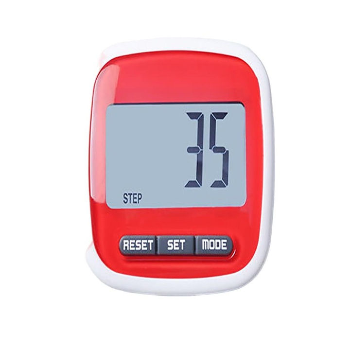 Pedometer BGHYHYHI pentru mers, display digital mare, rosu
