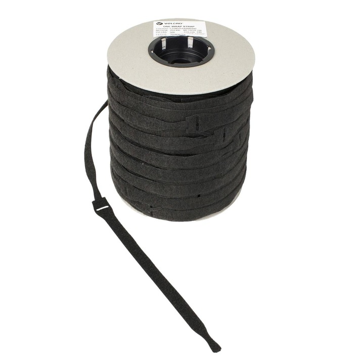 VELCRO szalag, One Wrap 25mm x 300mm, 750 darabos szett , fekete, tűzálló