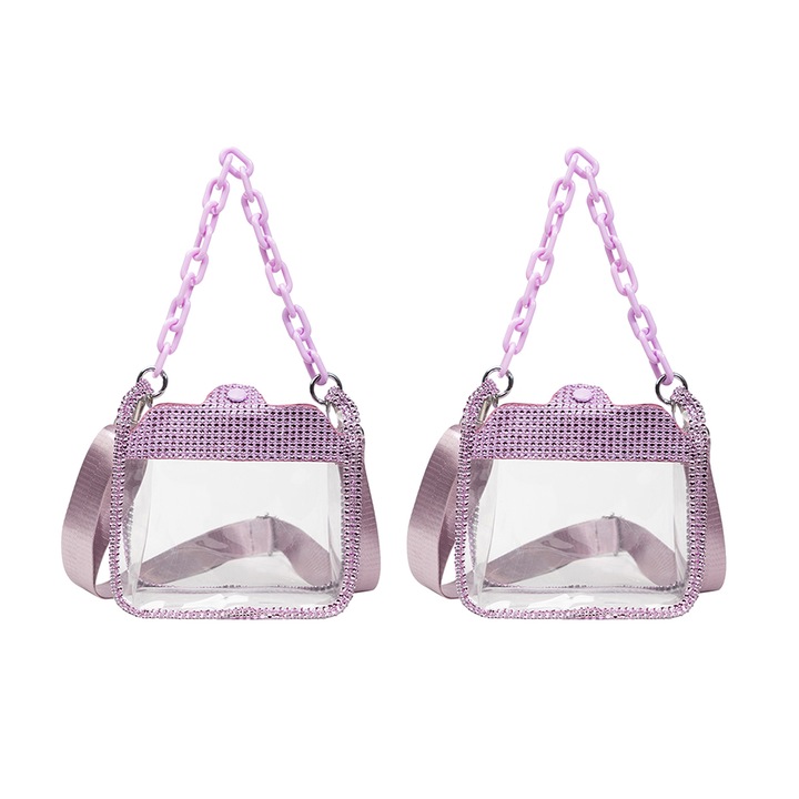 Átlátszó crossbody táska, 2 darabos szett, minimalista design, 19x10x18cm