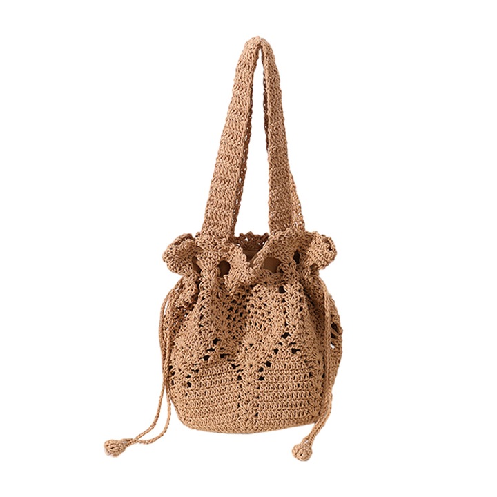 Pamut válltáska, strandtáska, kézzel készített, húzózsinóros kávé táska