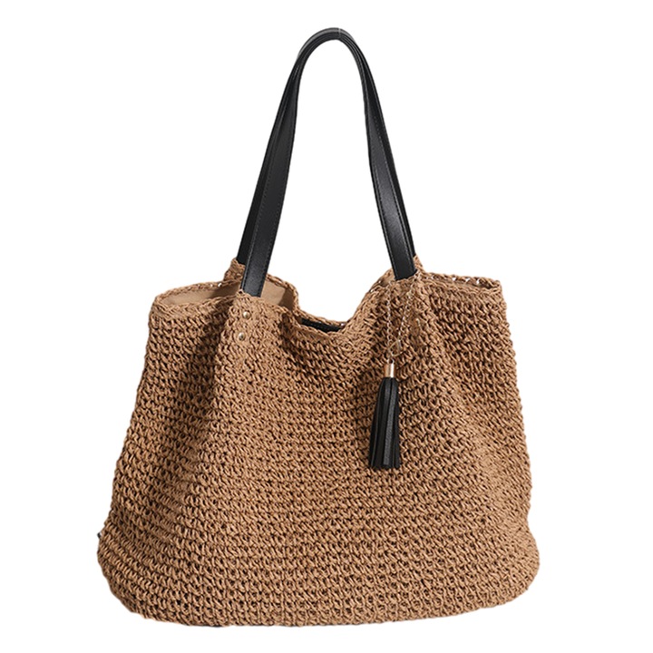 Jormftte szalmaszínű válltáska, többszínű, 41x31x3cm, pántmagasság 21cm