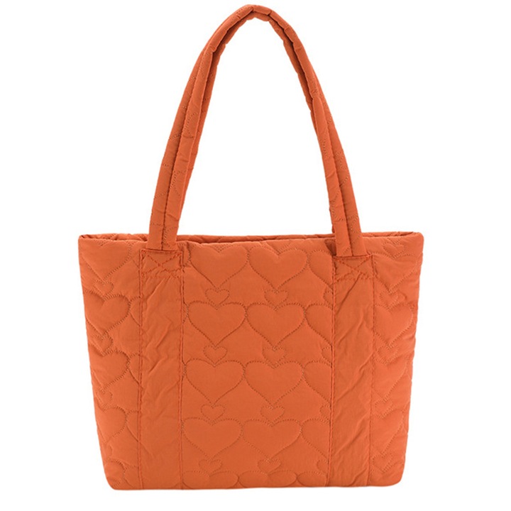 Jormftte női válltáska, bolyhos modell, narancssárga/szürke, 41x8x31cm, 180g