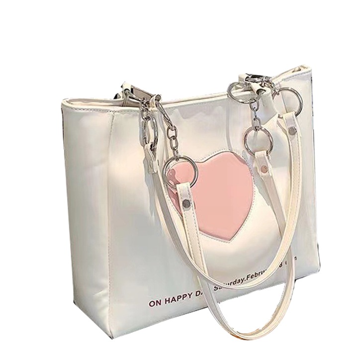 Jormftte alkalmi táska, fehér, közepes méretű, PU anyag, nagy kapacitású