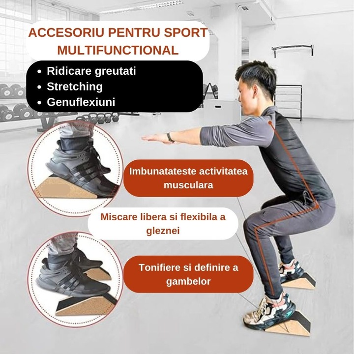 Комплект Ekkoda стойка за тежести, фитнес тухла, залепваща повърхност, противоплъзгаща се, 2 бр