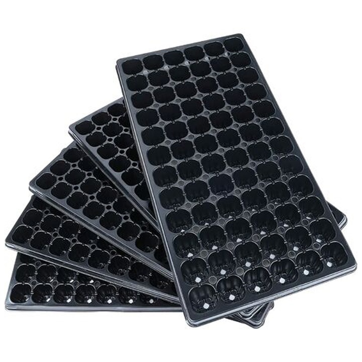 5 db palántatálca készlet kerti magokhoz, stabil vízelvezetéssel, műanyag