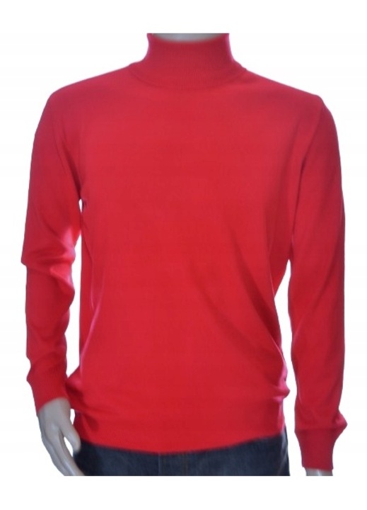 Férfi kasmír és merinó gyapjú pulóver, piros, 2XL INTL
